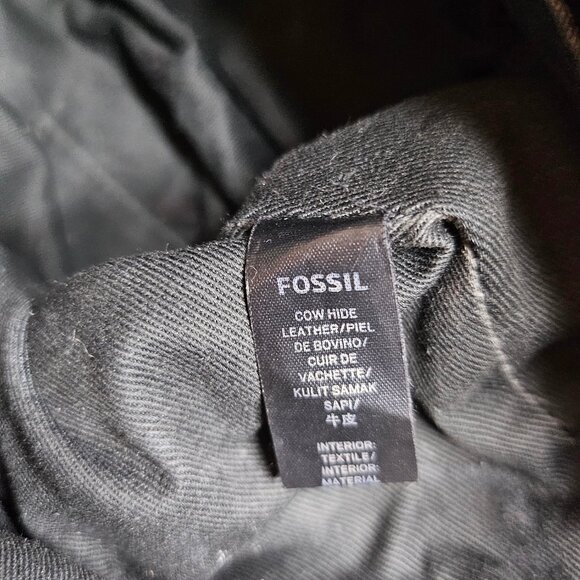 Fossil Cowhide Leather Crossbody Purse Black - Small - Picture 9 of 9